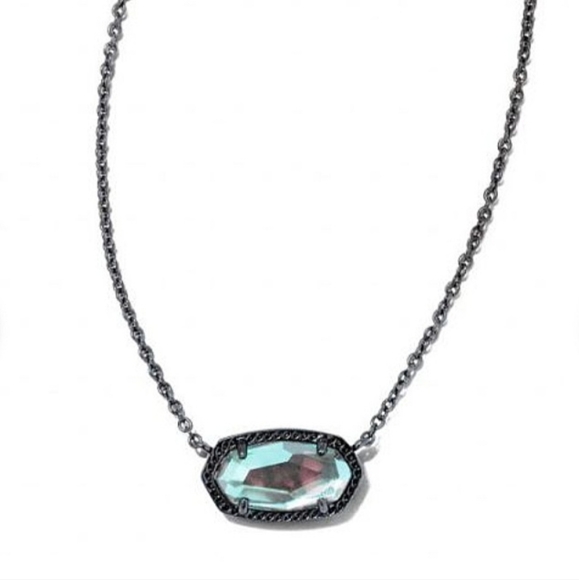New Elisa Gunmetal Pendant Necklace in Grey Dichroic Glass - Picture 7 of 12